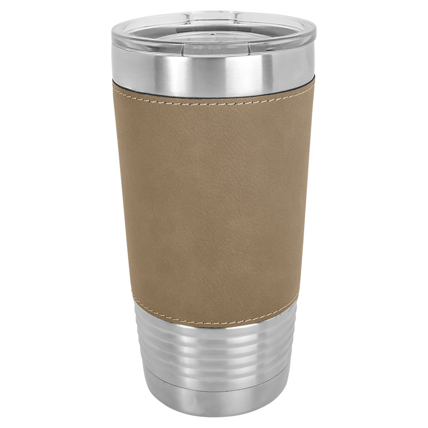 Custom Polar Camel Leatherette Tumbler w/Clear Lid - 20oz