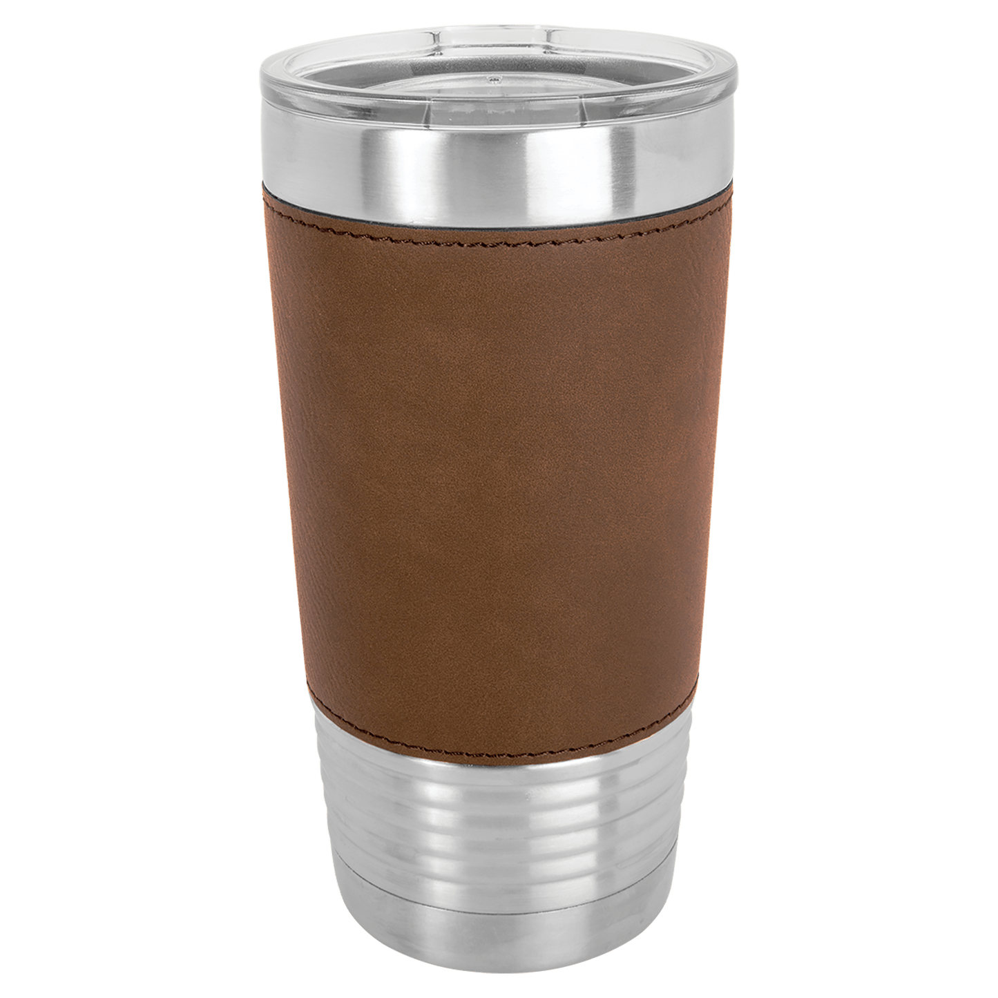 Custom Polar Camel Leatherette Tumbler w/Clear Lid - 20oz