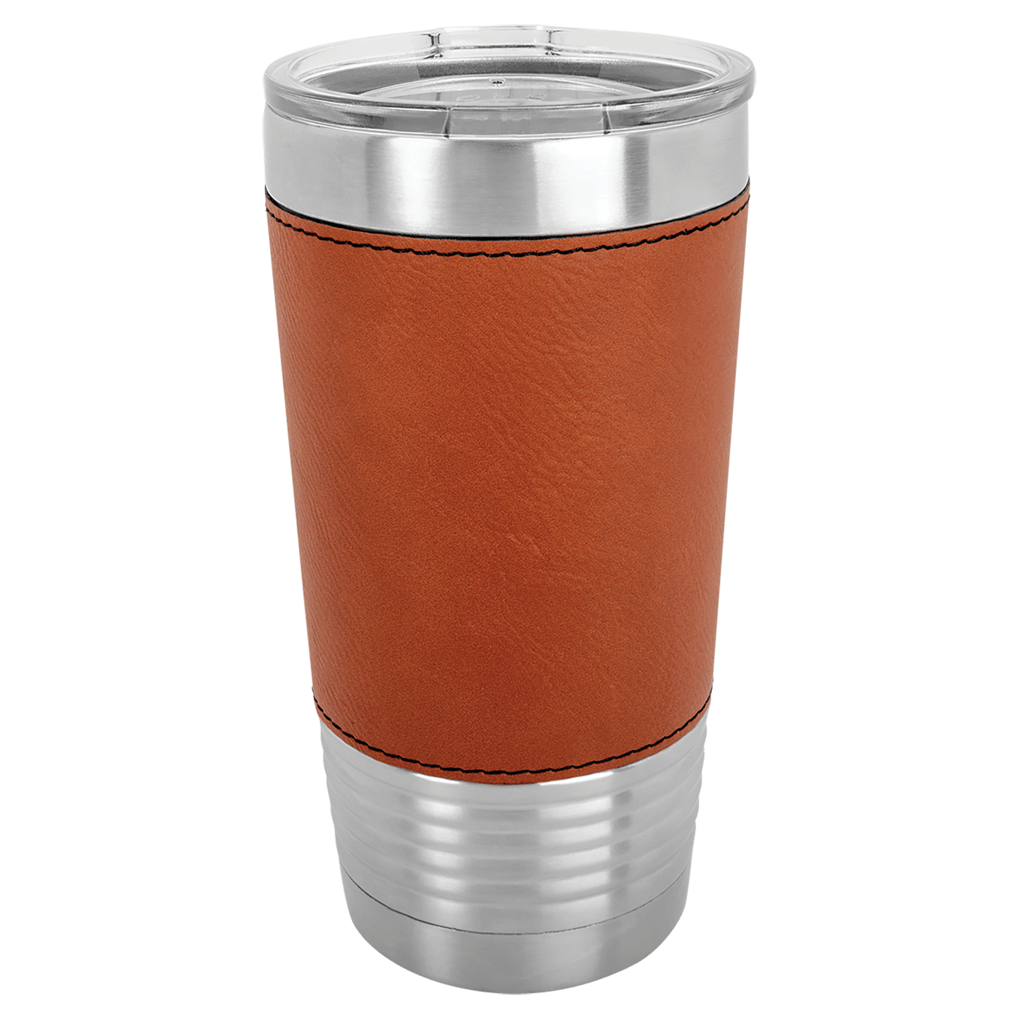 Custom Polar Camel Leatherette Tumbler w/Clear Lid - 20oz