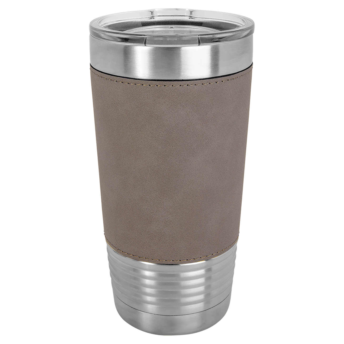 Custom Polar Camel Leatherette Tumbler w/Clear Lid - 20oz