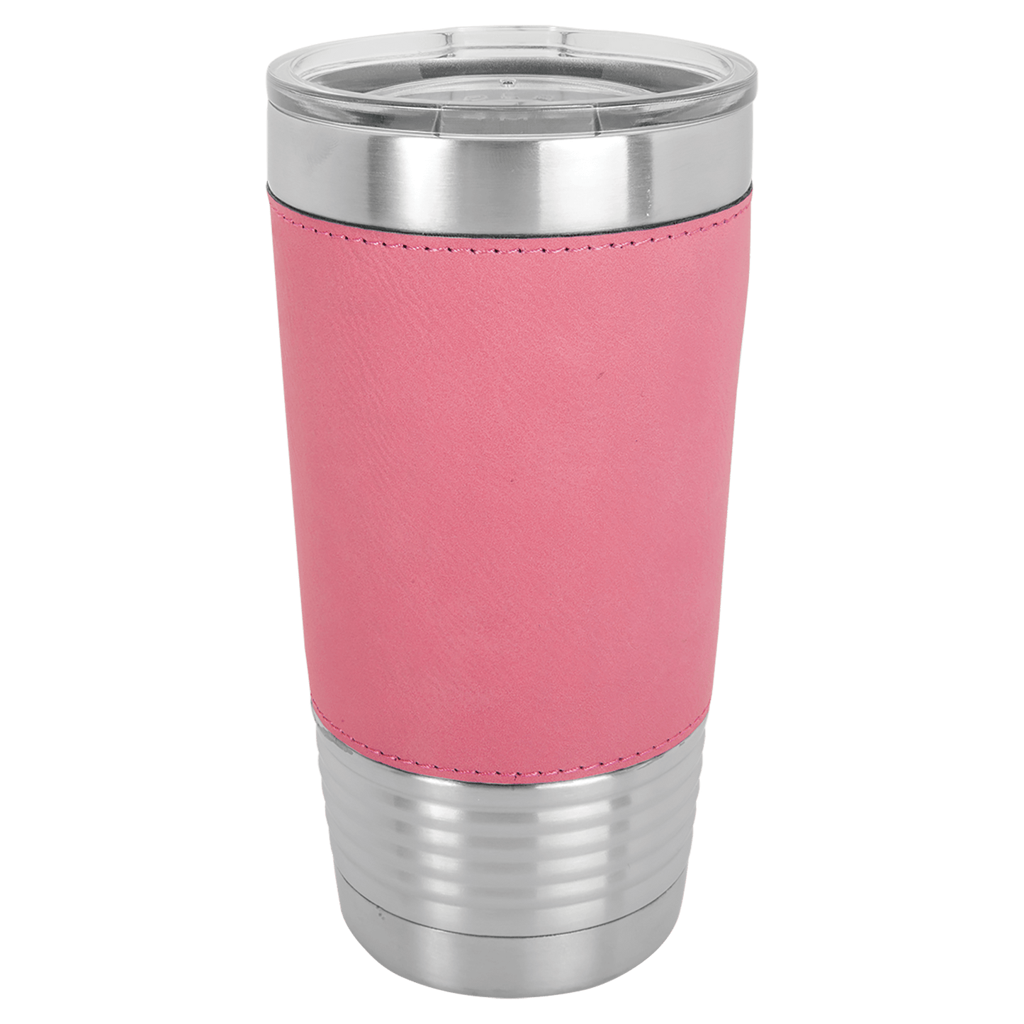 Custom Polar Camel Leatherette Tumbler w/Clear Lid - 20oz