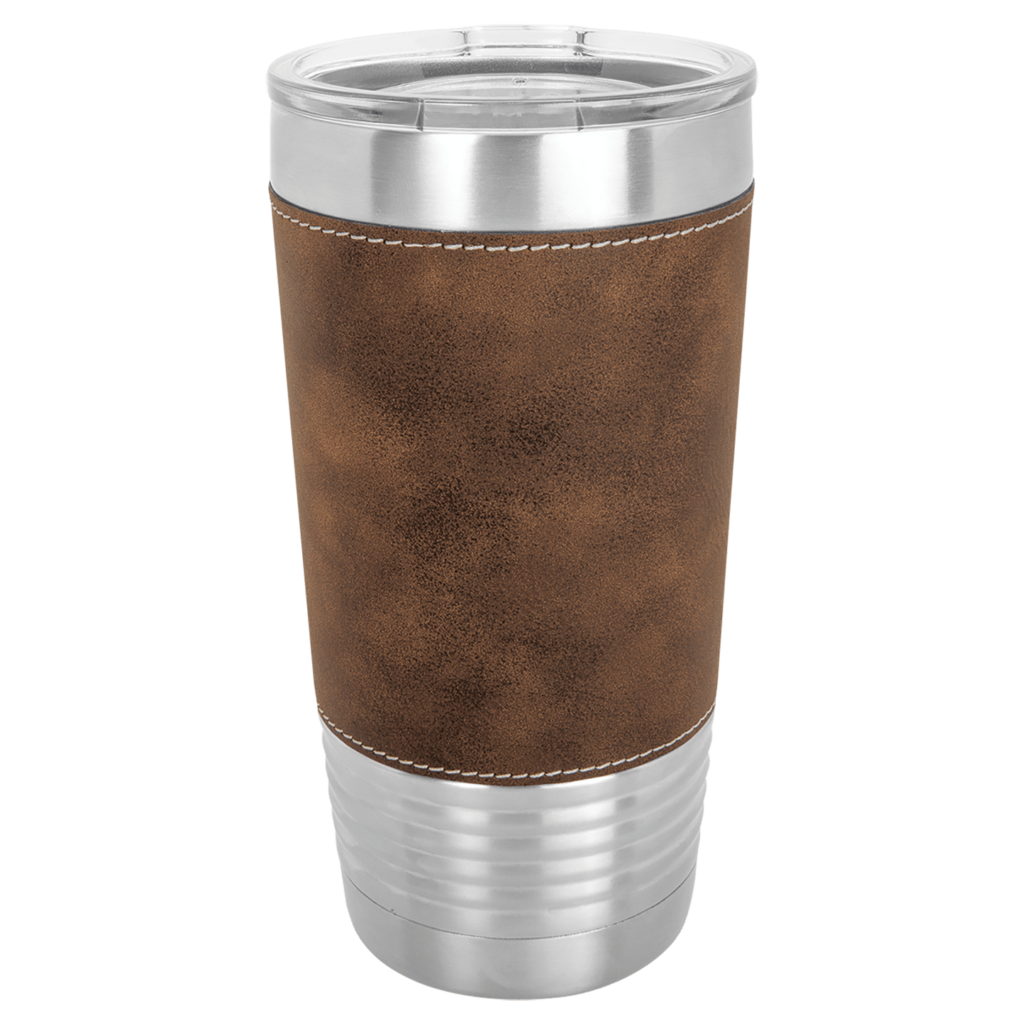 Custom Polar Camel Leatherette Tumbler w/Clear Lid - 20oz