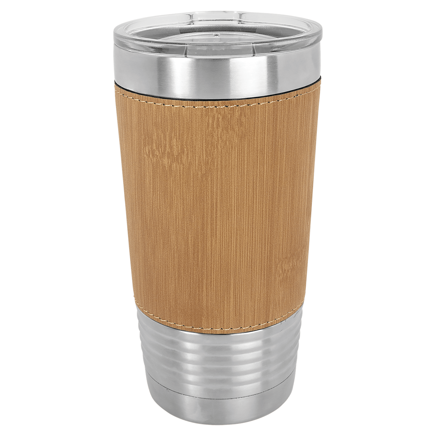 Custom Polar Camel Leatherette Tumbler w/Clear Lid - 20oz