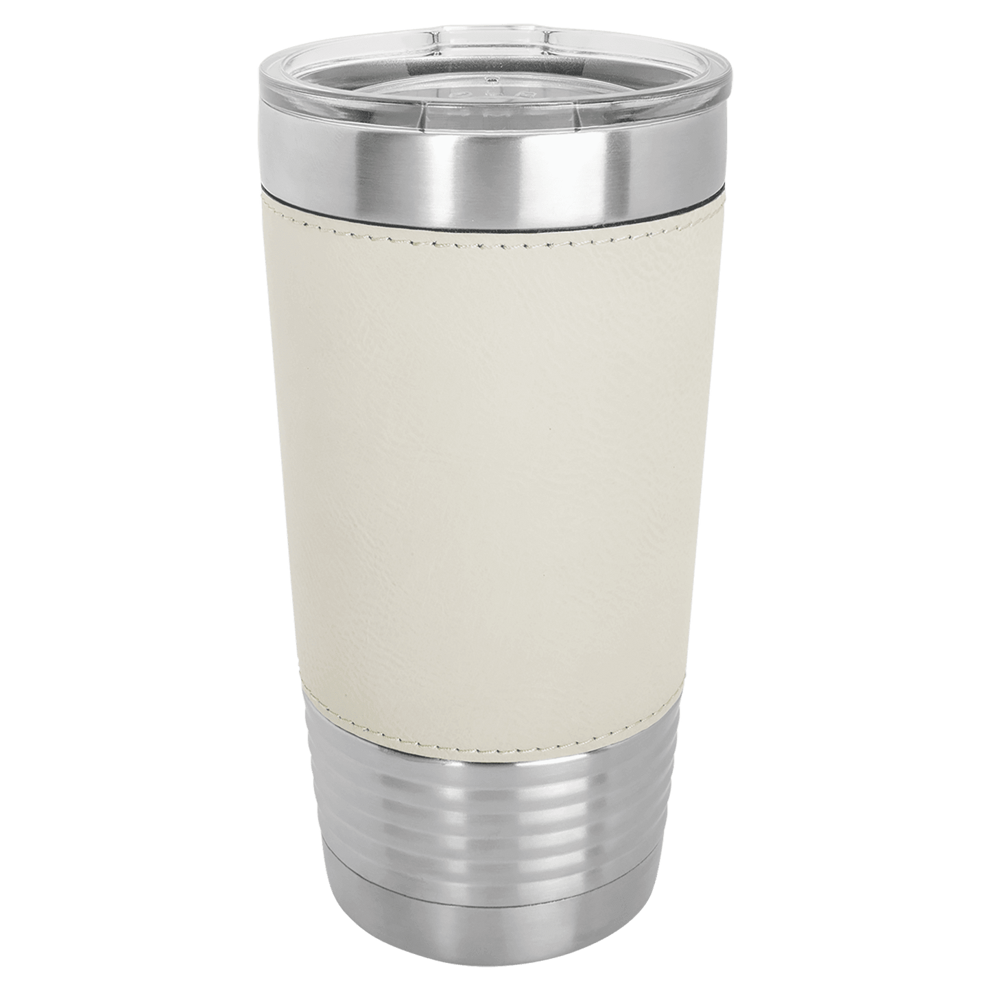 Custom Polar Camel Leatherette Tumbler w/Clear Lid - 20oz