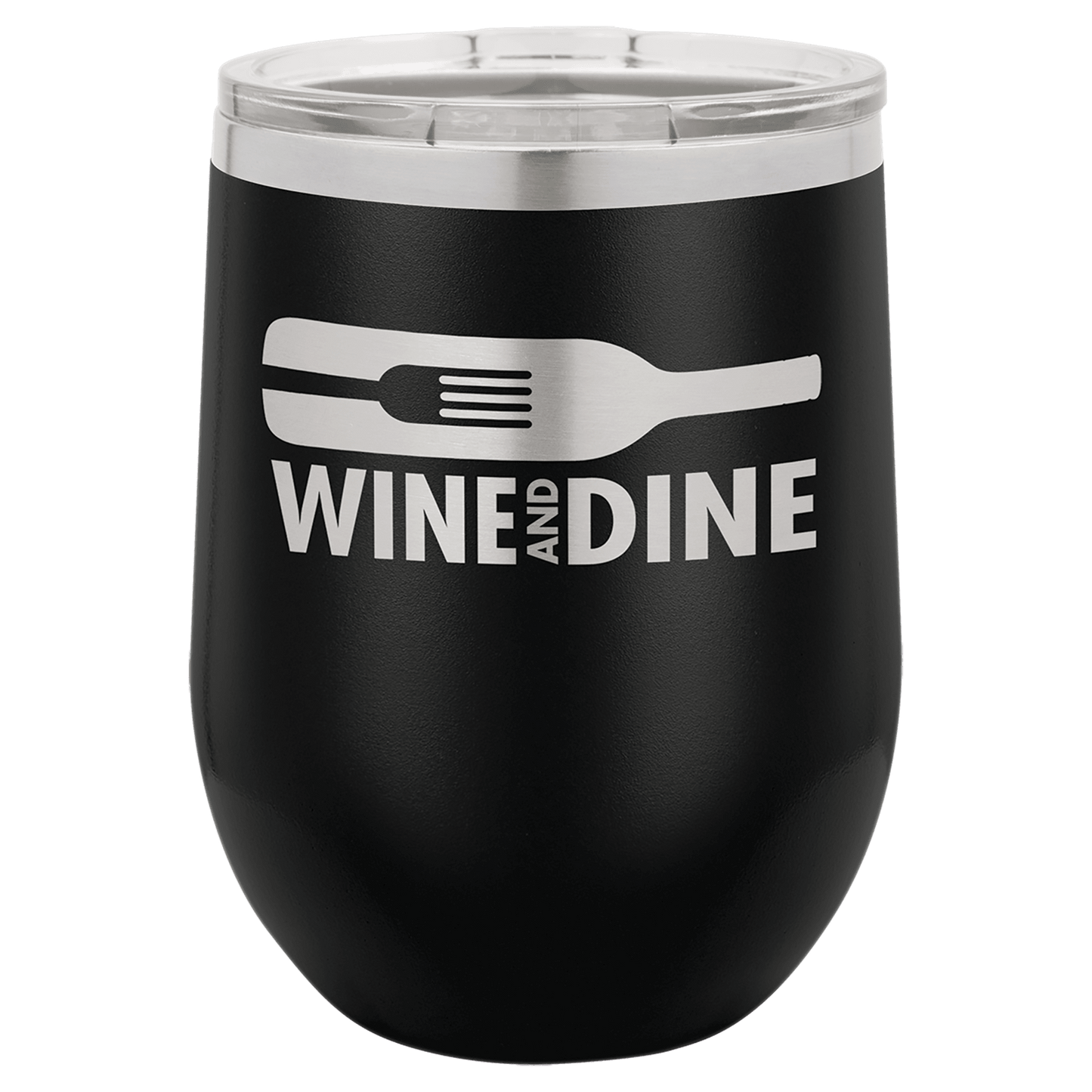 Custom Polar Camel 12oz Stemless Wine Tumbler w/Lid