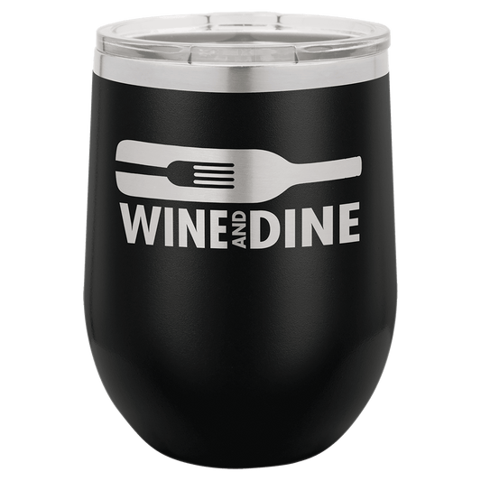 Custom Polar Camel 12oz Stemless Wine Tumbler w/Lid