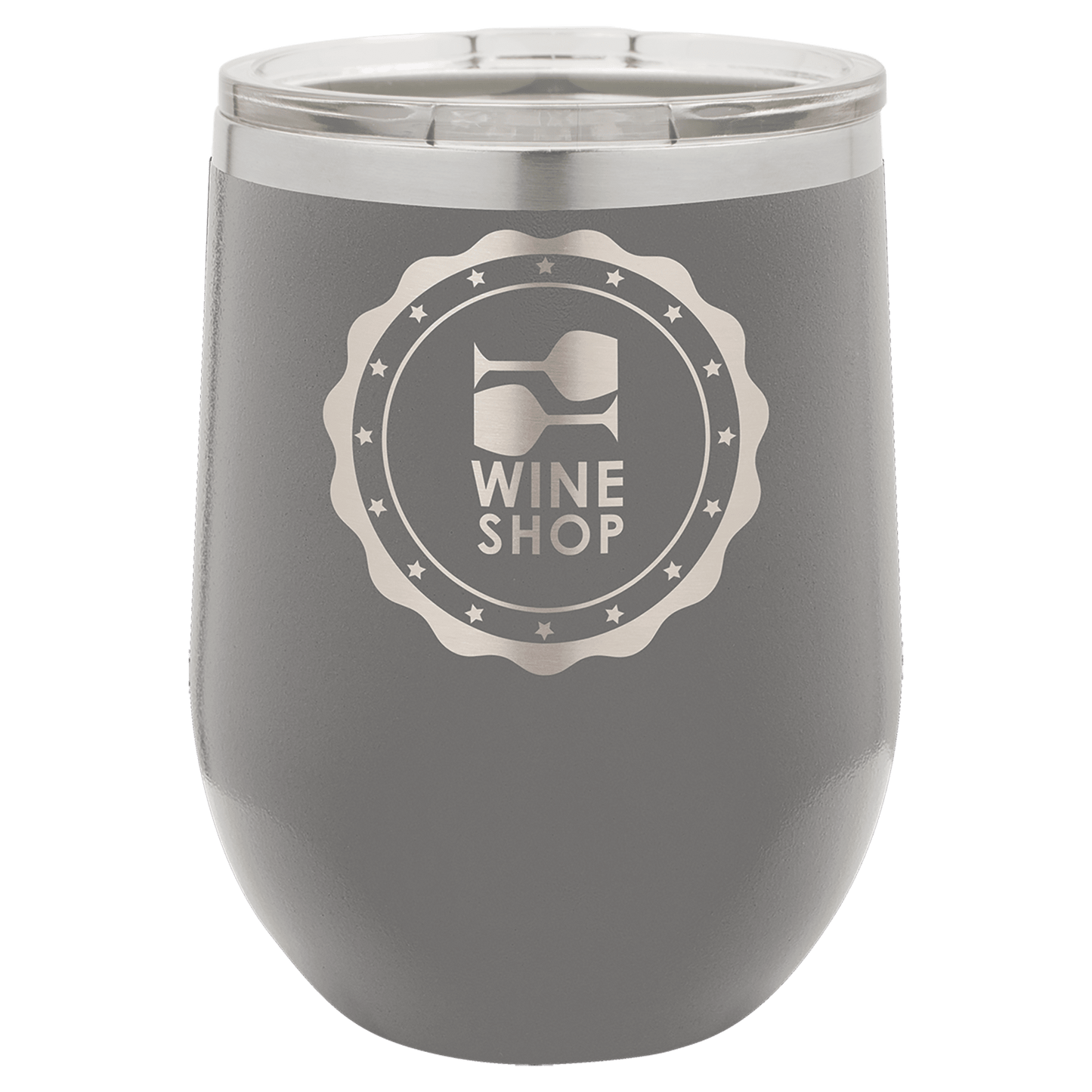 Custom Polar Camel 12oz Stemless Wine Tumbler w/Lid