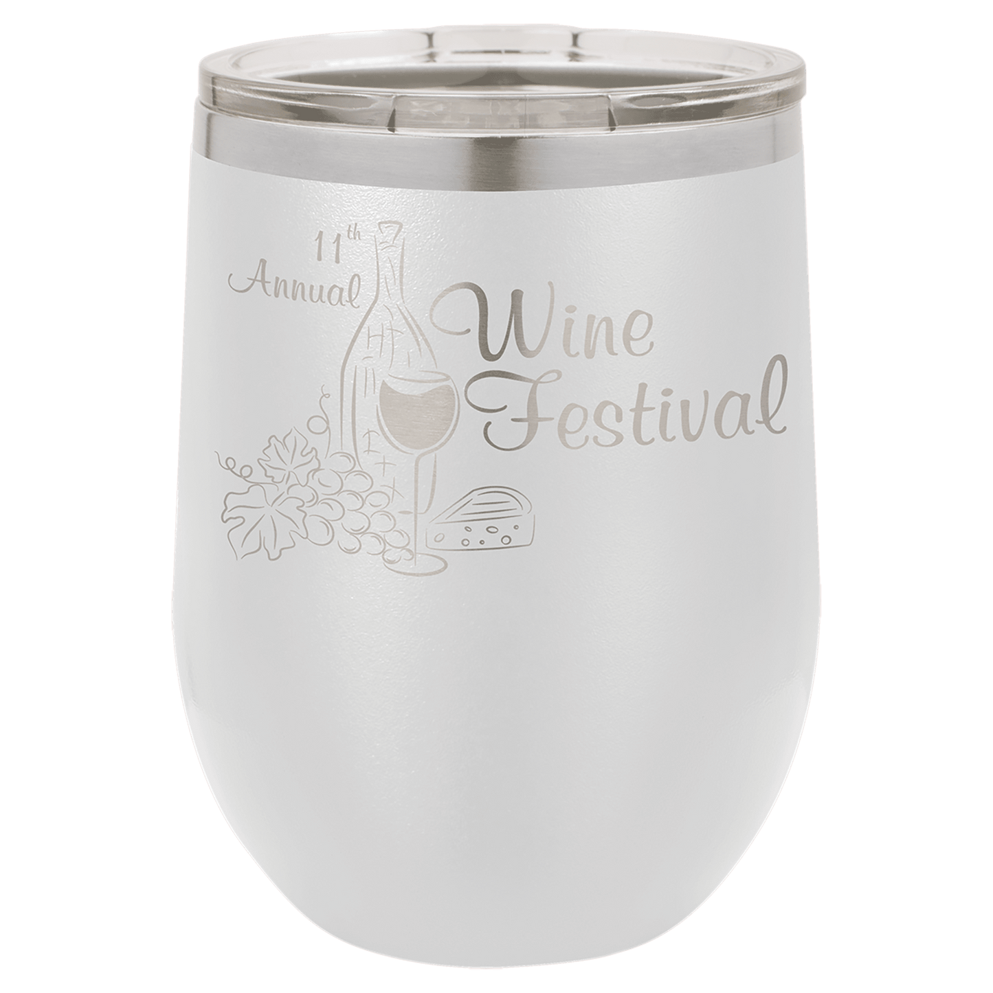 Custom Polar Camel 12oz Stemless Wine Tumbler w/Lid