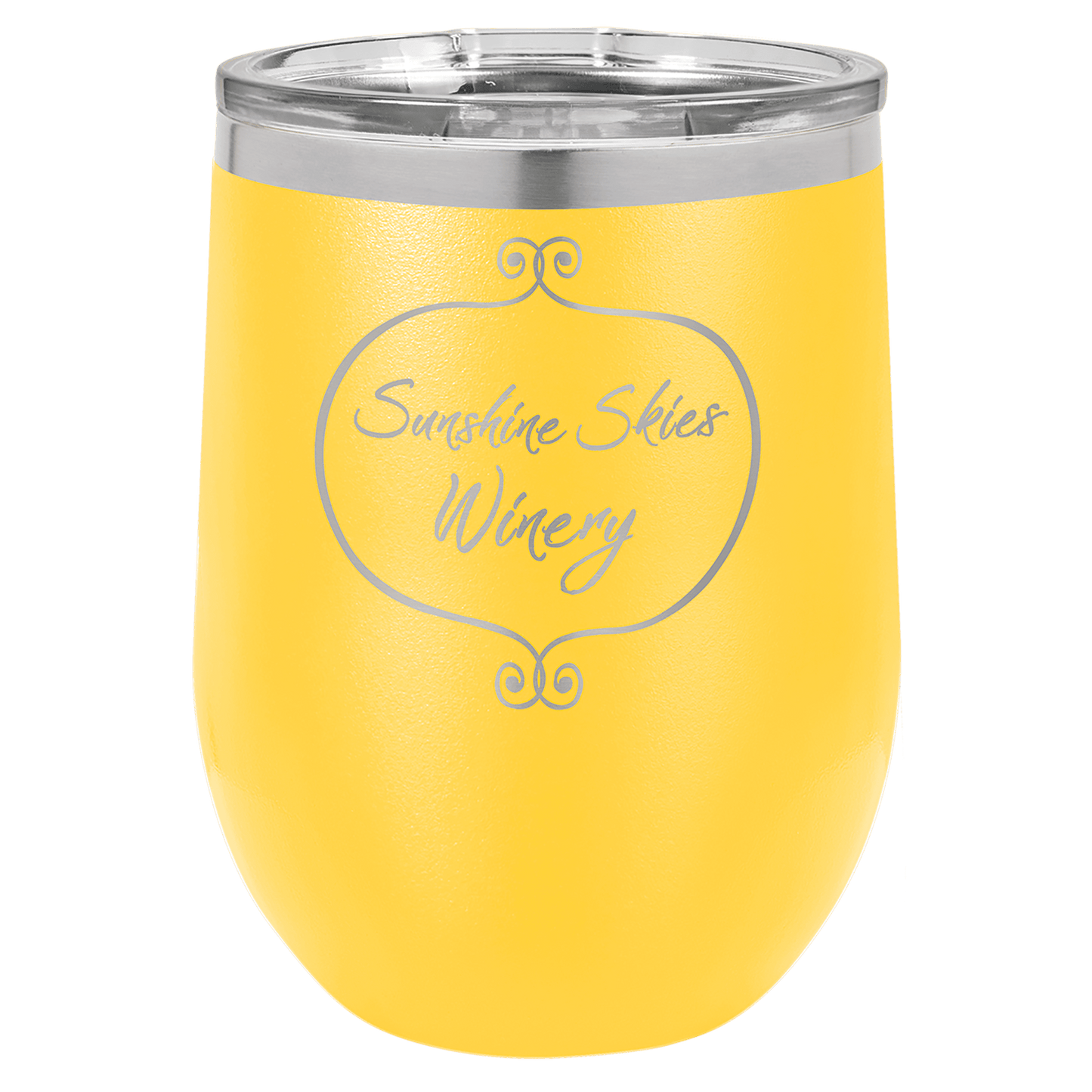 Custom Polar Camel 12oz Stemless Wine Tumbler w/Lid